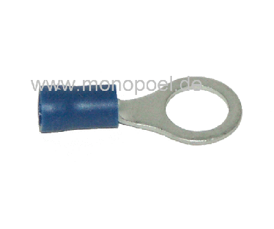 ring cable lug, insulated, M5, blue