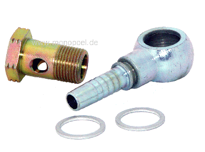 banjo fitting set 3/8  with 6 mm hose connector
