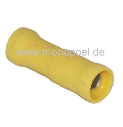 round socket, insulated, plug 5 mm, yellow