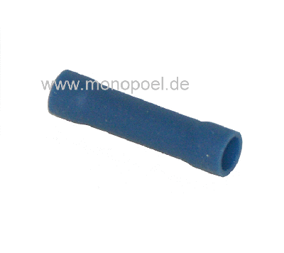 butt connector, insulated, blue
